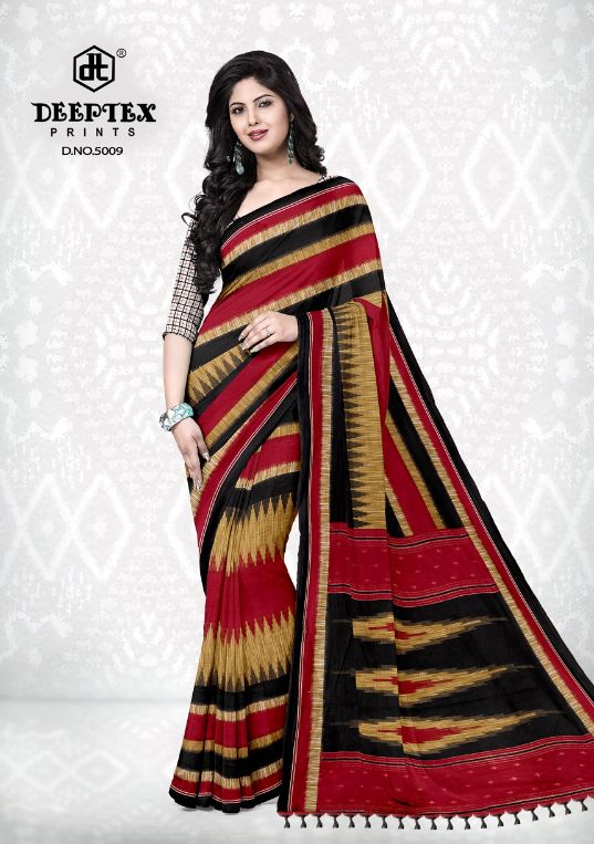 Deeptex Ikkat Special 5 Cotton Printed Regular Wear Fancy Saree Collection